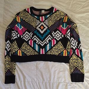 Divided Colourful Geometric Sweater 2010s